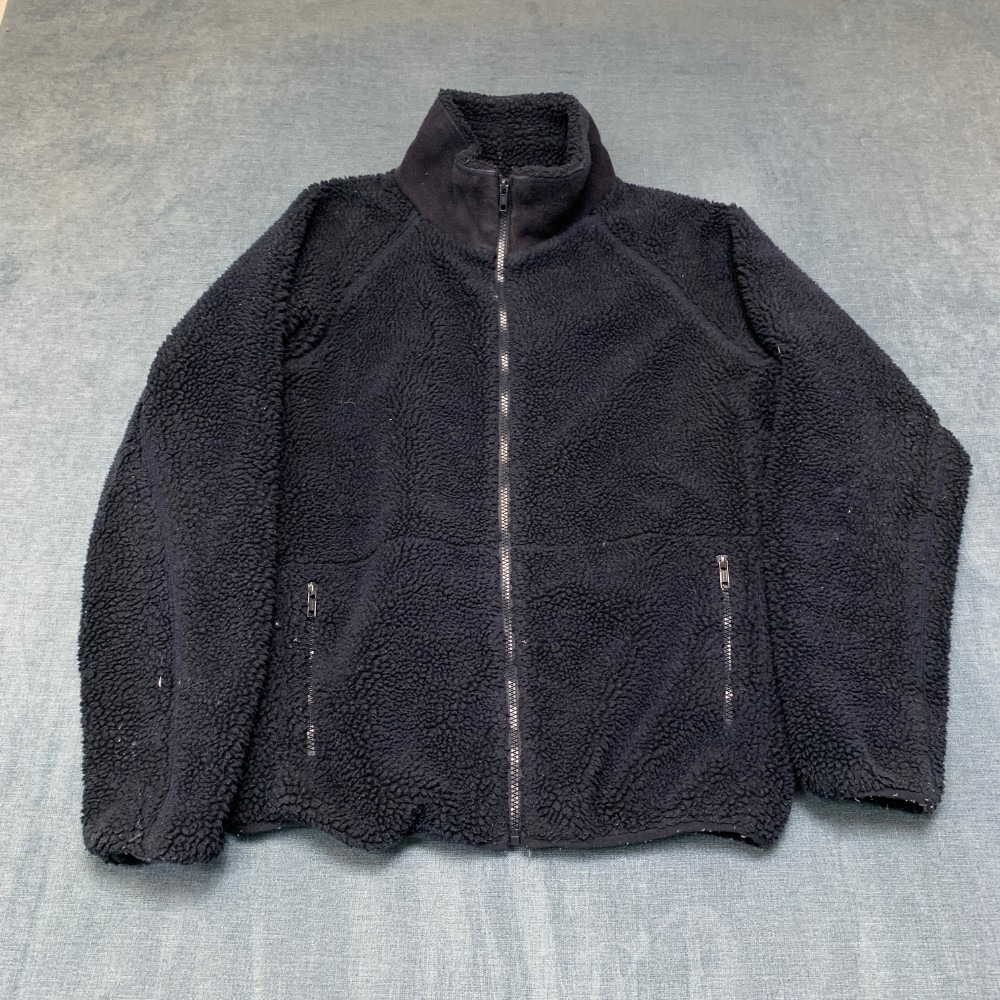 John Galt Fleece Jacket Womens M Black Raglan Sleeve Full Zip Mock Neck Outdoor
